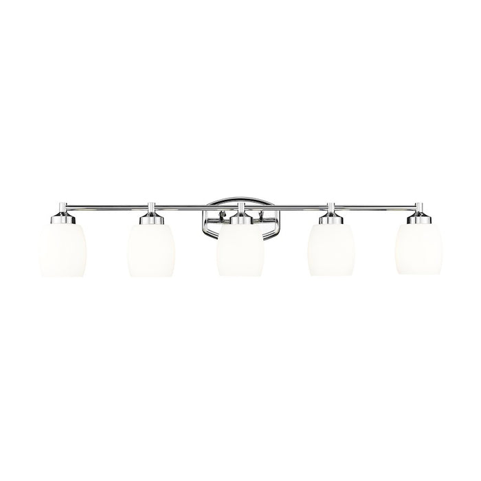 Z-Lite Kendrick 5 Light 39.25" Vanity, Chrome/Matte Opal