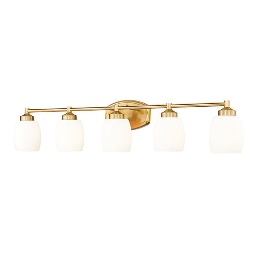 Z-Lite Kendrick 5 Light 39.25" Vanity, Luxe Gold/Matte Opal - 745-5V-LG