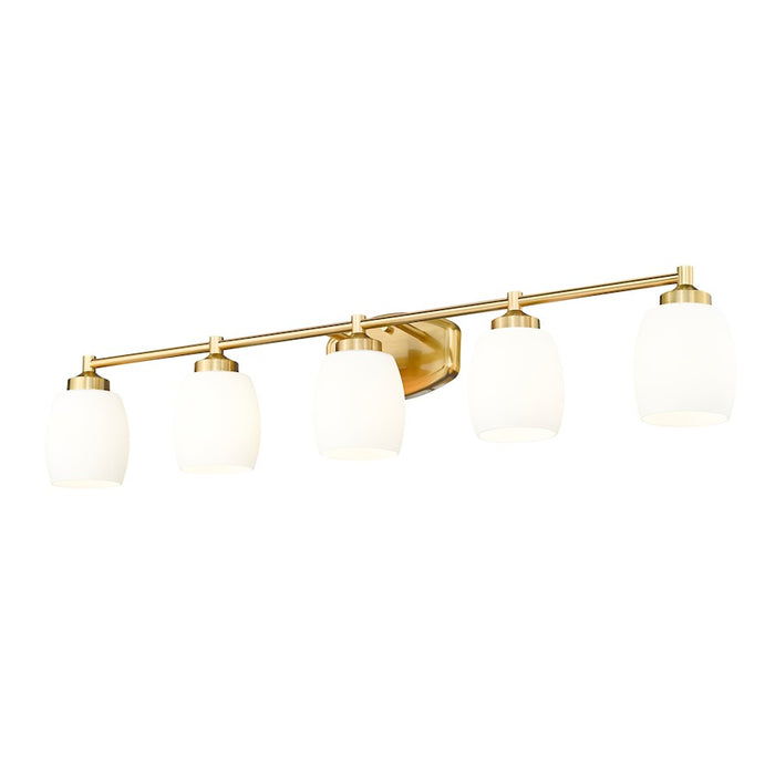 Z-Lite Kendrick 5 Light 39.25" Vanity, Luxe Gold/Matte Opal