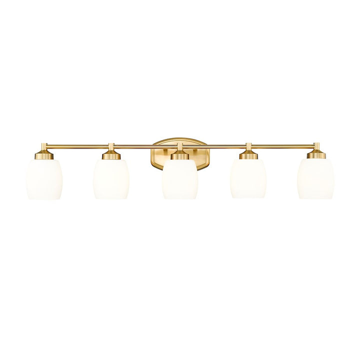 Z-Lite Kendrick 5 Light 39.25" Vanity, Luxe Gold/Matte Opal