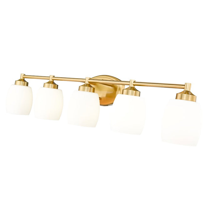 Z-Lite Kendrick 5 Light 39.25" Vanity, Luxe Gold/Matte Opal