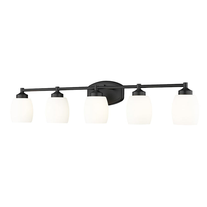 Z-Lite Kendrick 5 Light 39.25" Vanity, Matte Black/Matte Opal - 745-5V-MB