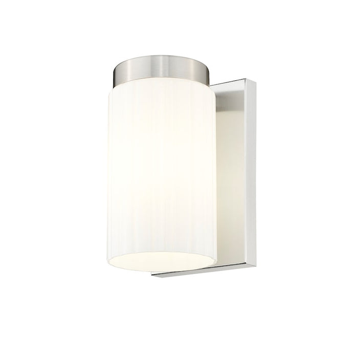 Z-Lite Burk 1 Light 4.25" Wall Sconce, Brushed Nickel/Matte Opal