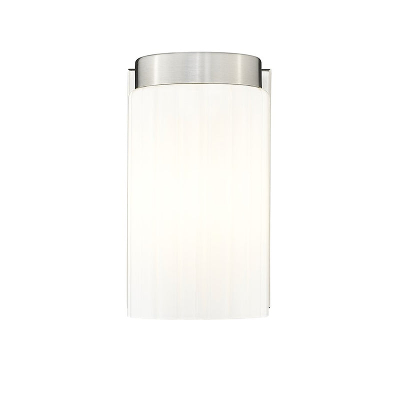 Z-Lite Burk 1 Light 4.25" Wall Sconce, Brushed Nickel/Matte Opal