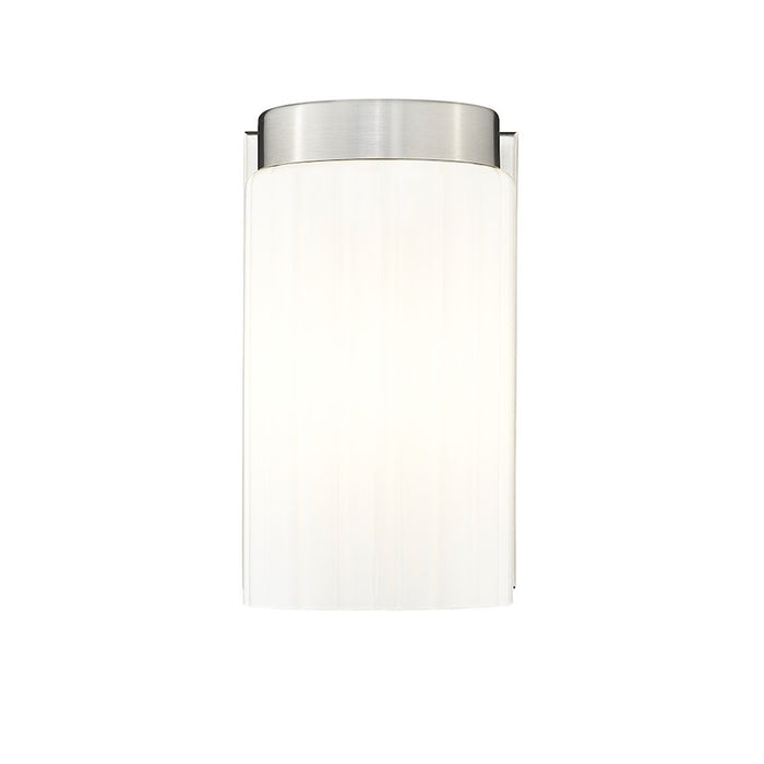 Z-Lite Burk 1 Light 4.25" Wall Sconce, Brushed Nickel/Matte Opal