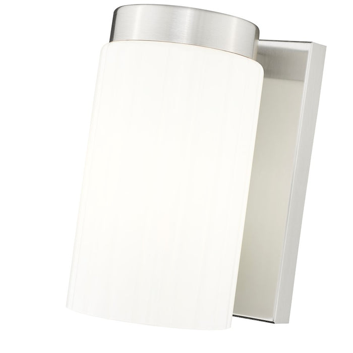 Z-Lite Burk 1 Light 4.25" Wall Sconce, Brushed Nickel/Matte Opal