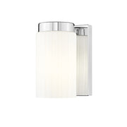 Z-Lite Burk 1 Light 4.25" Wall Sconce, Chrome/Matte Opal - 746-1S-CH
