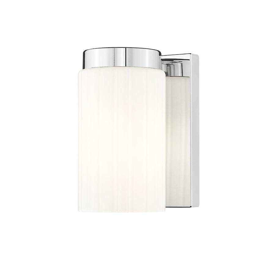 Z-Lite Burk 1 Light 4.25" Wall Sconce, Chrome/Matte Opal - 746-1S-CH