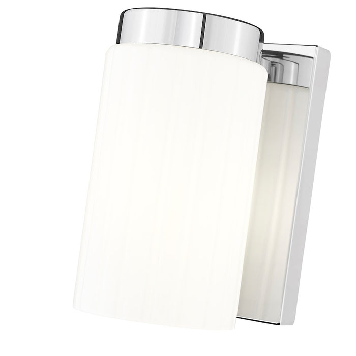 Z-Lite Burk 1 Light 4.25" Wall Sconce, Chrome/Matte Opal