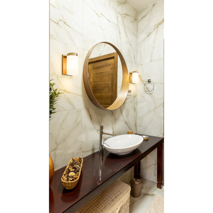 Z-Lite Burk 1 Light 4.25" Wall Sconce, Luxe Gold/Matte Opal