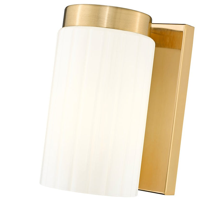 Z-Lite Burk 1 Light 4.25" Wall Sconce, Luxe Gold/Matte Opal