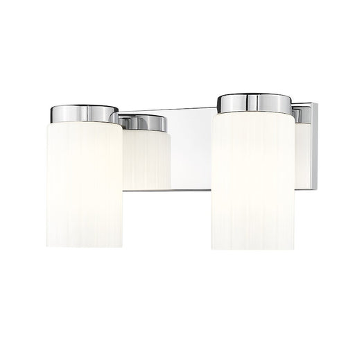 Z-Lite Burk 2 Light 13.75" Vanity, Chrome/Matte Opal - 746-2V-CH