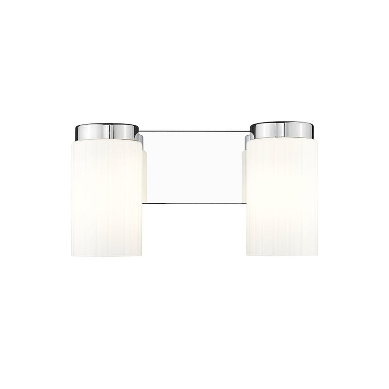 Z-Lite Burk 2 Light 13.75" Vanity, Chrome/Matte Opal