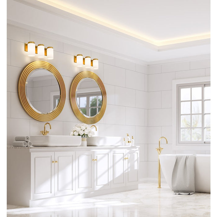 Z-Lite Burk 3 Light 22.5" Vanity, Luxe Gold/Matte Opal