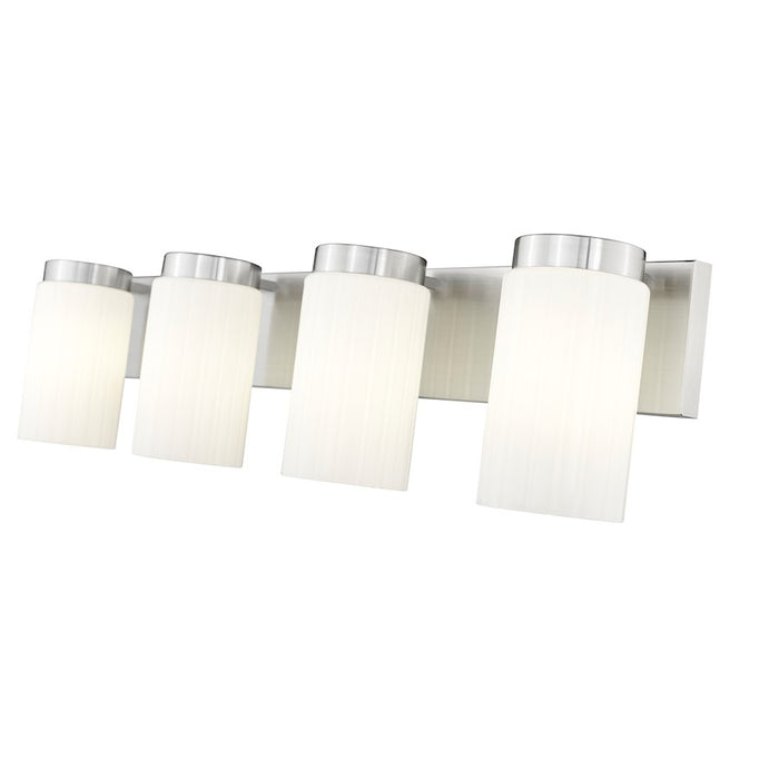 Z-Lite Burk 4 Light 30" Vanity, Brushed Nickel/Matte Opal