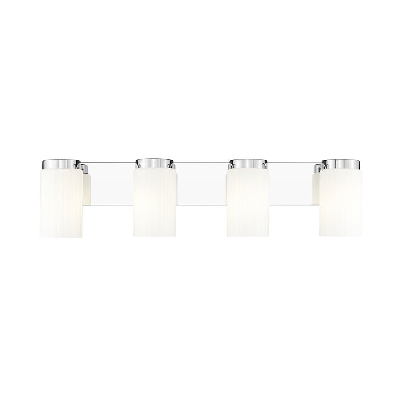 Z-Lite Burk 4 Light 30" Vanity, Chrome/Matte Opal