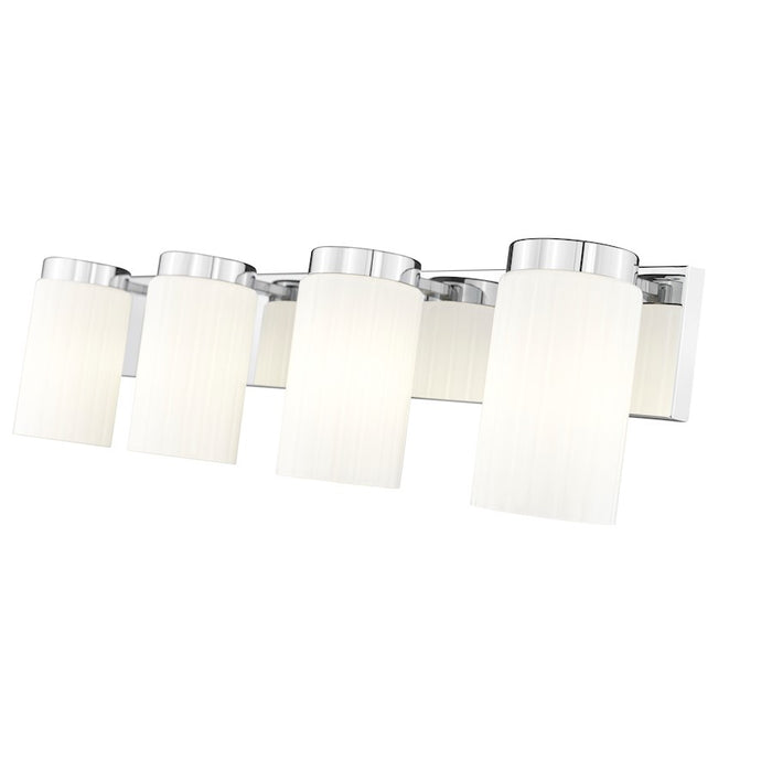 Z-Lite Burk 4 Light 30" Vanity, Chrome/Matte Opal