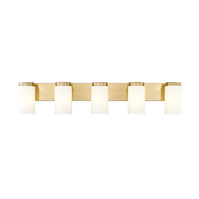 Z-Lite Burk 5 Light 38" Vanity, Luxe Gold/Matte Opal