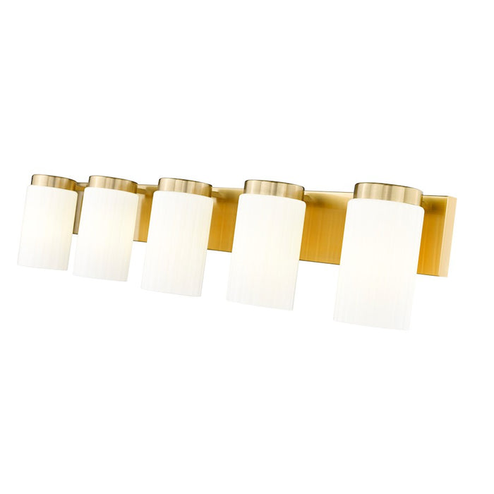 Z-Lite Burk 5 Light 38" Vanity, Luxe Gold/Matte Opal