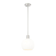 Z-Lite Margo 1 Light 11" Pendant, Brushed Nickel/White - 7500P10-BN