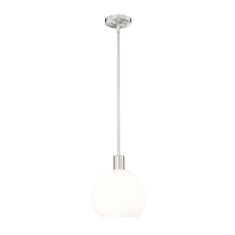 Z-Lite Margo 1 Light 11" Pendant, Brushed Nickel/White