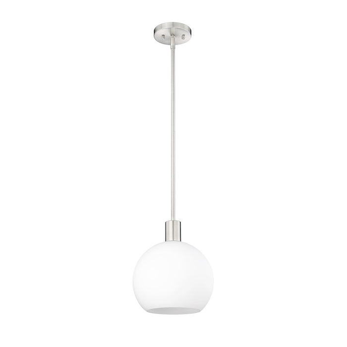 Z-Lite Margo 1 Light 11" Pendant, Brushed Nickel/White