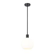 Z-Lite Margo 1 Light 11" Pendant, Matte Black/White - 7500P10-MB