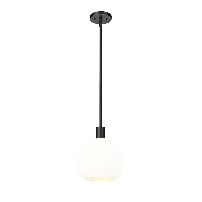 Z-Lite Margo 1 Light 11" Pendant, Matte Black/White - 7500P10-MB