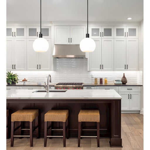 Z-Lite Margo 1 Light 11" Pendant, Matte Black/White