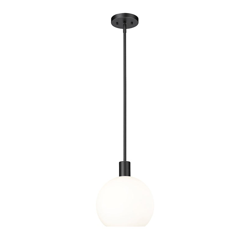 Z-Lite Margo 1 Light 11" Pendant, Matte Black/White