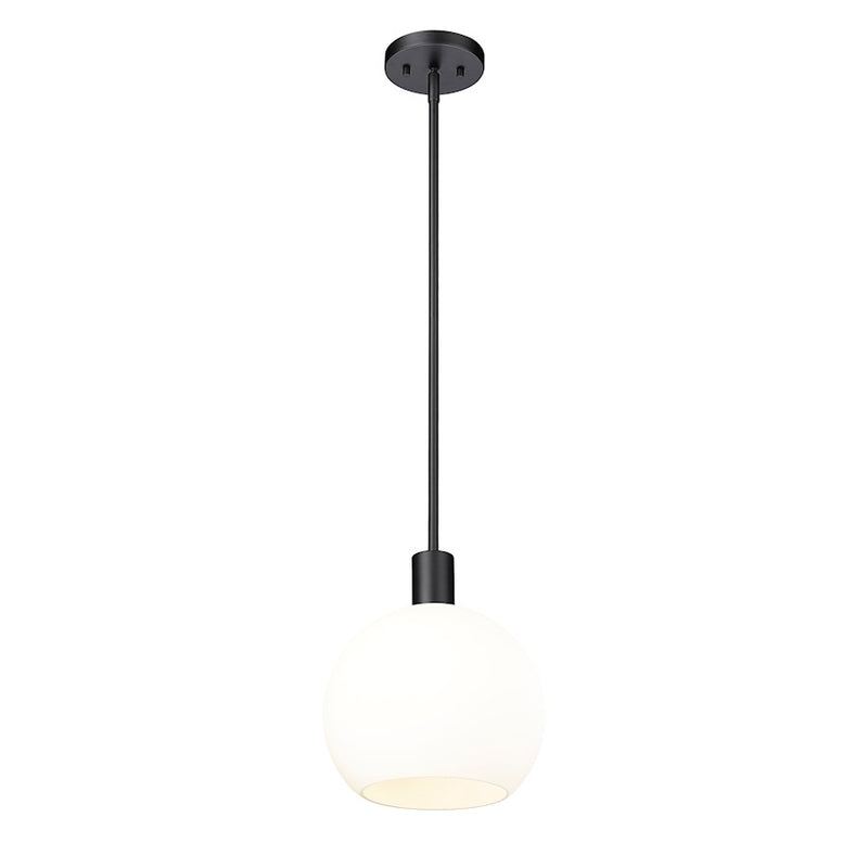 Z-Lite Margo 1 Light 11" Pendant, Matte Black/White