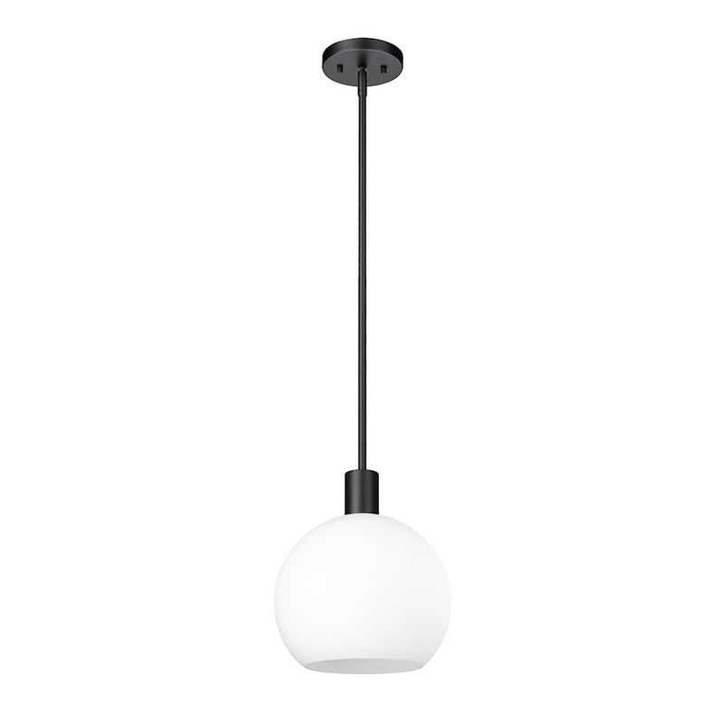 Z-Lite Margo 1 Light 11" Pendant, Matte Black/White