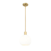 Z-Lite Margo 1 Light 11" Pendant, Olde Brass/White - 7500P10-OBR