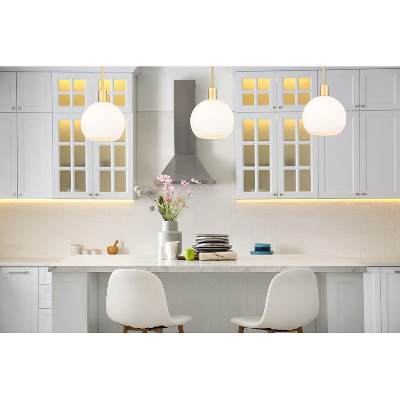 Z-Lite Margo 1 Light 11" Pendant, Olde Brass/White