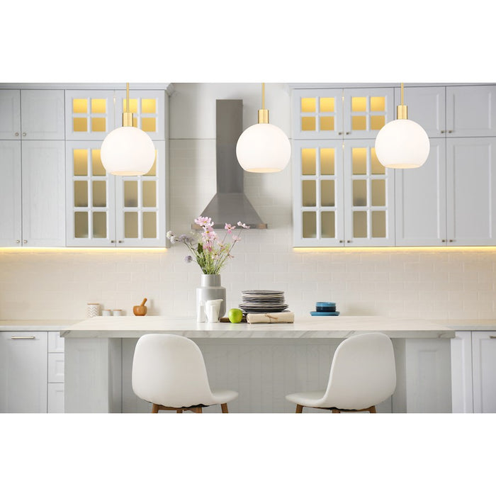 Z-Lite Margo 1 Light 11" Pendant, Olde Brass/White