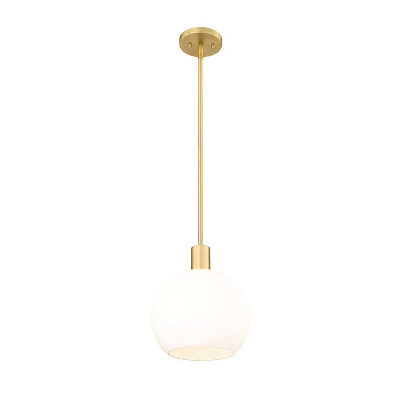 Z-Lite Margo 1 Light 11" Pendant, Olde Brass/White