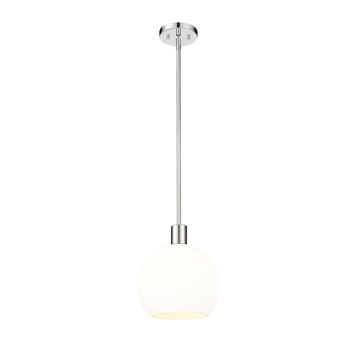 Z-Lite Margo 1 Light 11" Pendant, Polished Nickel/White - 7500P10-PN