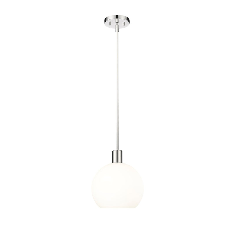 Z-Lite Margo 1 Light 11" Pendant, Polished Nickel/White