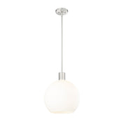 Z-Lite Margo 1 Light 15" Pendant, Brushed Nickel/White - 7500P14-BN