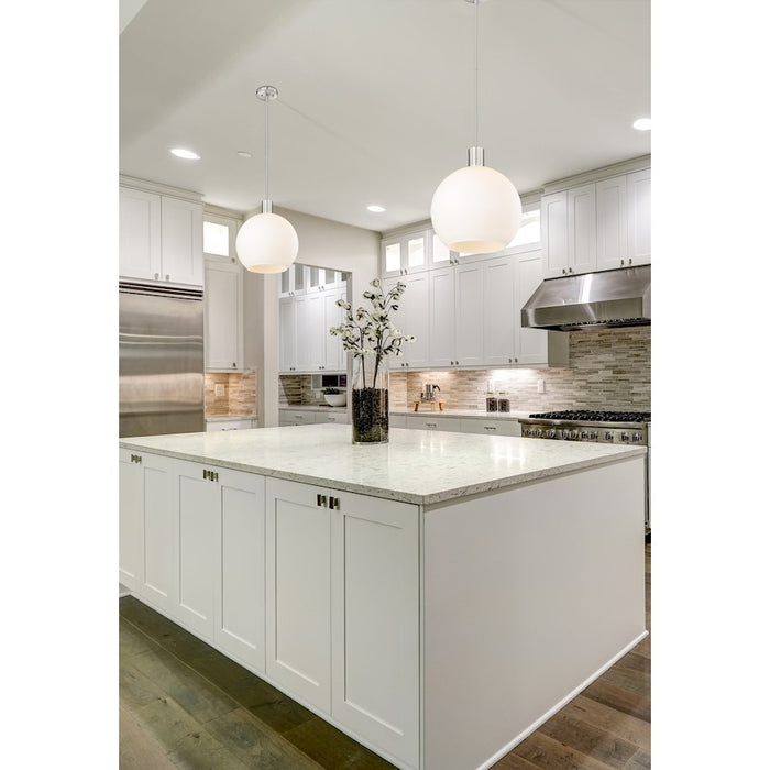 Z-Lite Margo 1 Light 15" Pendant, Brushed Nickel/White