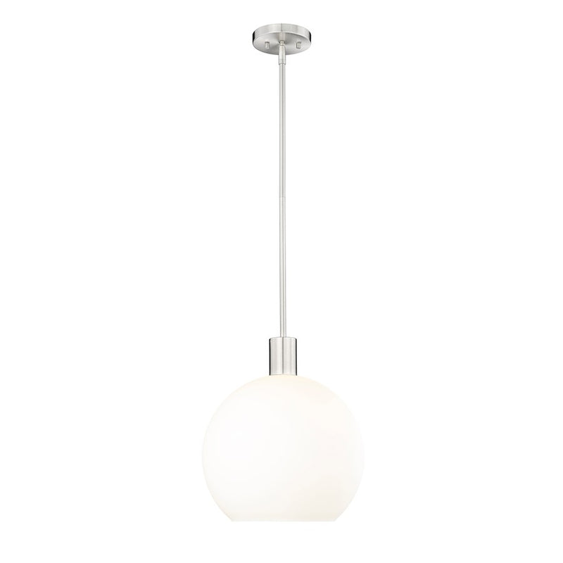 Z-Lite Margo 1 Light 15" Pendant, Brushed Nickel/White