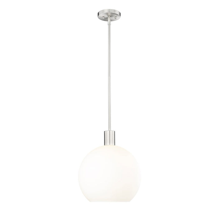 Z-Lite Margo 1 Light 15" Pendant, Brushed Nickel/White