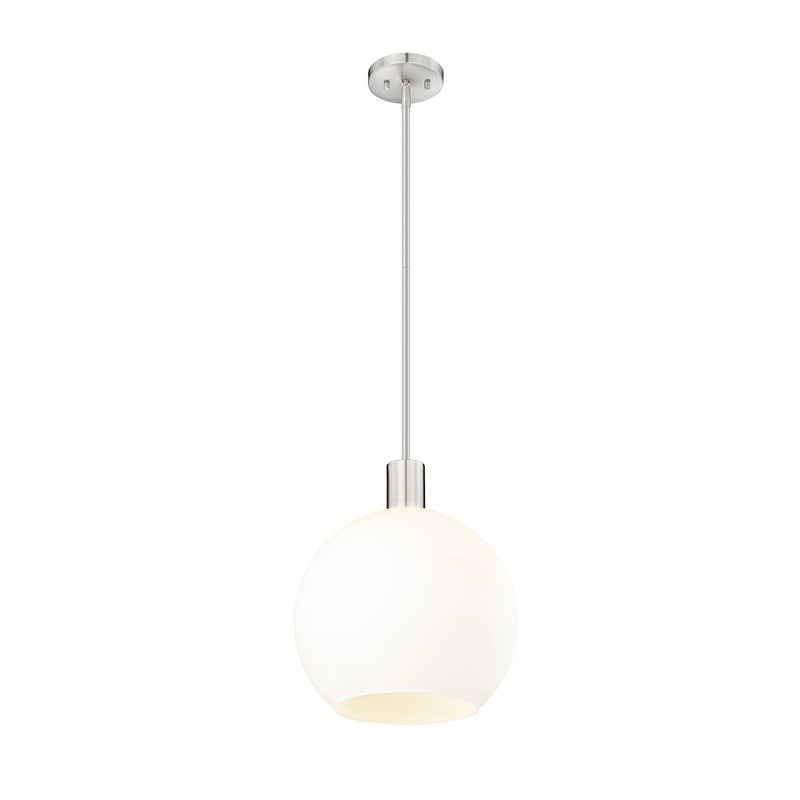 Z-Lite Margo 1 Light 15" Pendant, Brushed Nickel/White