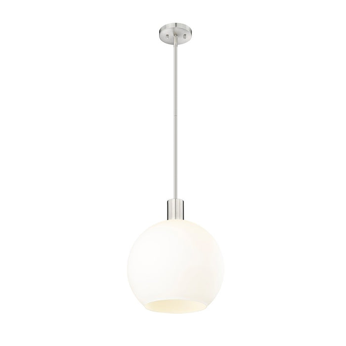 Z-Lite Margo 1 Light 15" Pendant, Brushed Nickel/White