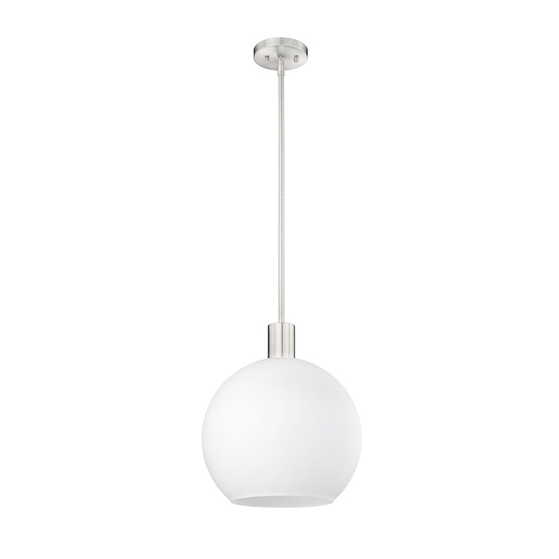 Z-Lite Margo 1 Light 15" Pendant, Brushed Nickel/White