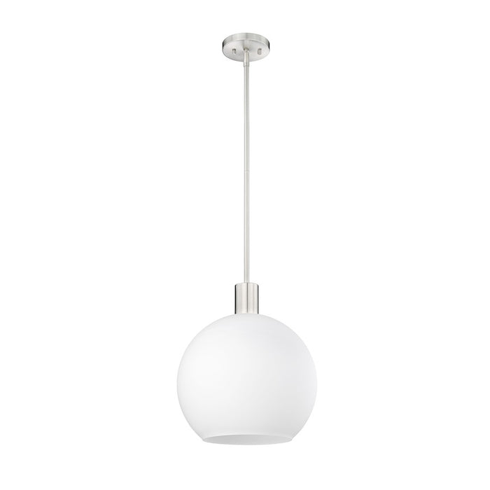 Z-Lite Margo 1 Light 15" Pendant, Brushed Nickel/White