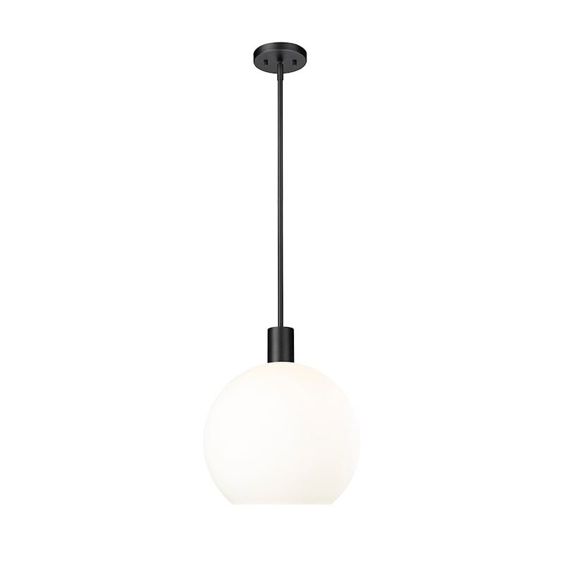 Z-Lite Margo 1 Light 15" Pendant, Matte Black/White