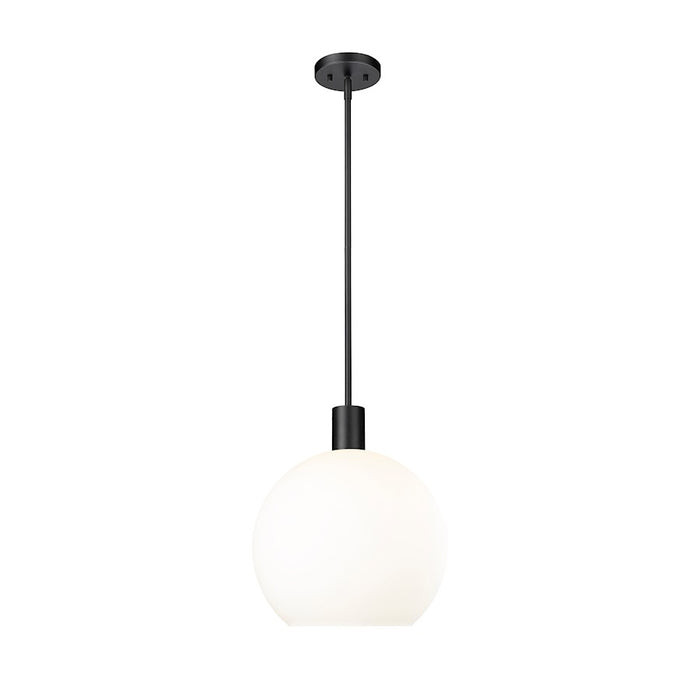 Z-Lite Margo 1 Light 15" Pendant, Matte Black/White