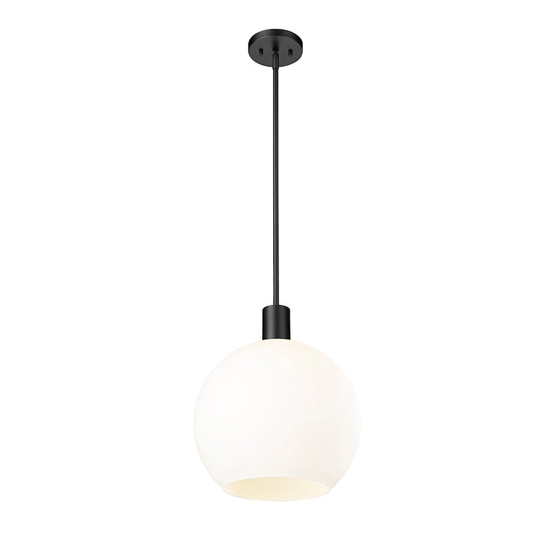 Z-Lite Margo 1 Light 15" Pendant, Matte Black/White