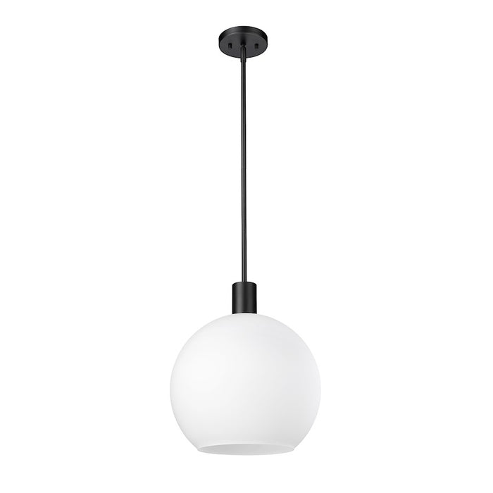 Z-Lite Margo 1 Light 15" Pendant, Matte Black/White